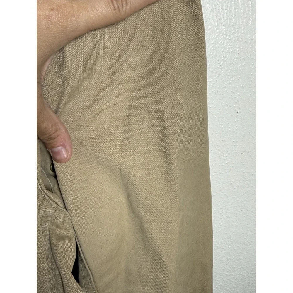 Vtg Polo Ralph Lauren Men L Khaki Field Jacket Corduroy Collar Military